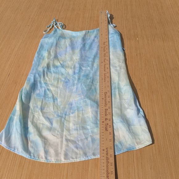 NWT Blue Blush Dress Slip Blue Pastel Tie Dye Mini Festival Summer Women's Large - Picture 2 of 6